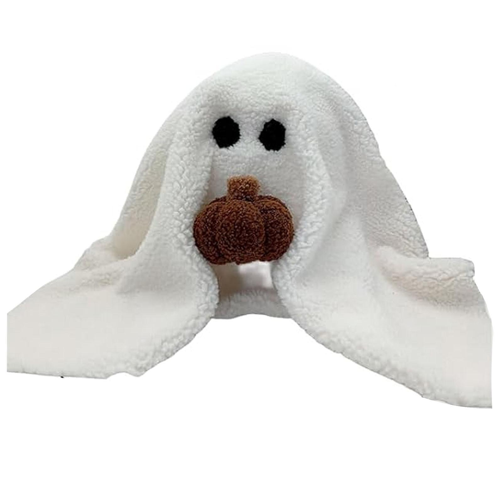 Ghost With Pumpkin Pillow Cute PP Cotton Stuffed Ghost Throw Pillow For Festive Party Haunted House Decor