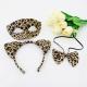 Halloween Leopard Print Half Face Mask Headband Set