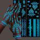 Glow In The Dark Henna Tattoo Stickers  Intricate Lace Hand & Arm Designs For Halloween Christmas Parties  Light Up Your Party
