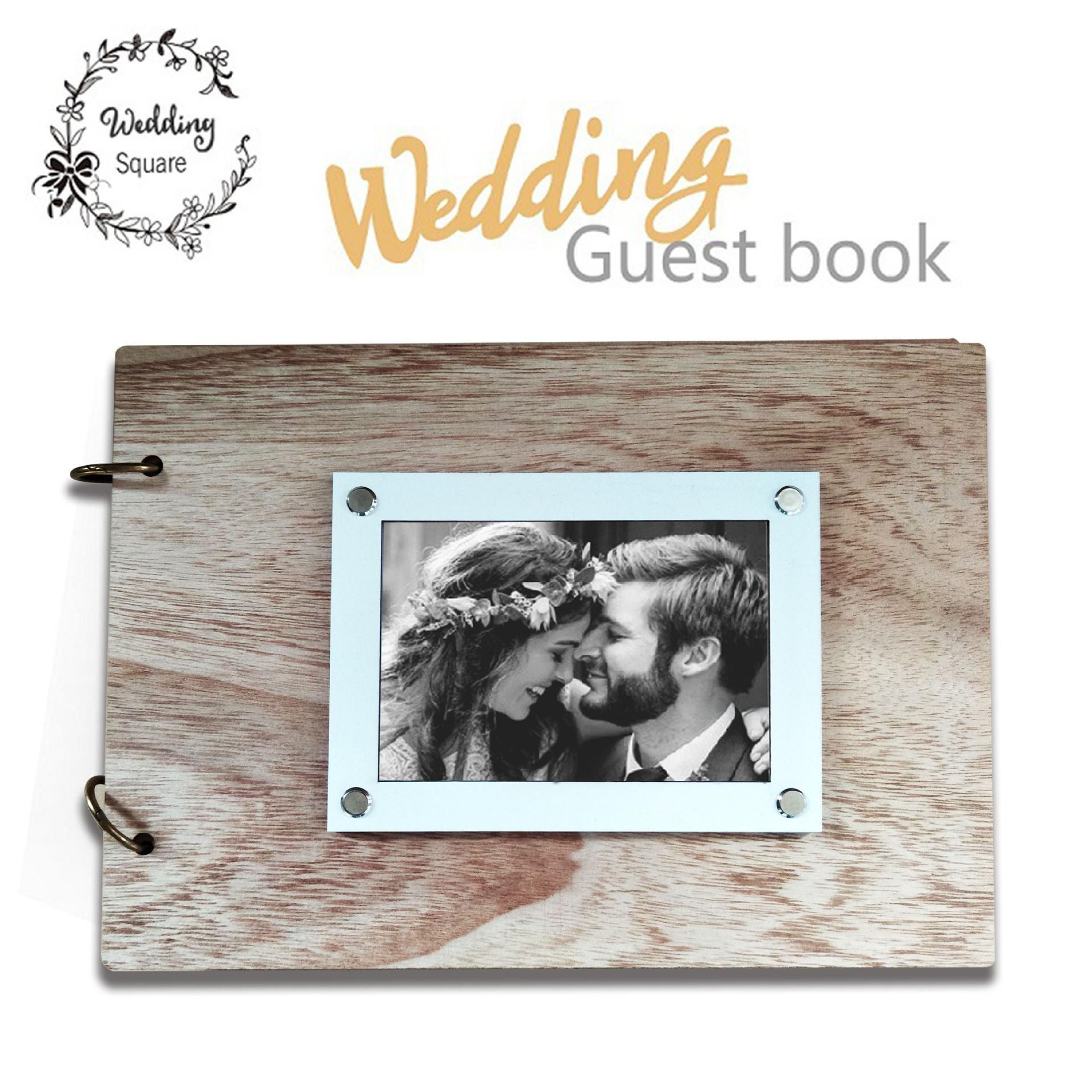 Vintage Copper Ring-Bound Wedding Guest Book