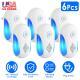 6 Packs Ultrasonic Pest Repellers Electric Plug-In Indoor Pest Control Mouse Repellent Chaser Deterrent Rodent Chaser With 2 Modes For Home Kitchen Office Warehouse Hotel