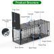 Live Animal Cage Trap For Animals Humane Galvanized Iron Trap Cage For Raccoons Armadillos Foxes Opossums Muskrats Beavers 26in 32in 40in Size Options
