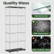 Glass Display Cabinet With 5-Shelf Double Doors And Lock, 5mm Tempered Glass Floor Standing Bookshelf For Living Room, Bedroom, Office, 72 X 32 X 14 In, Black