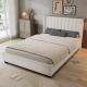 Upholstered Bed, 4ft6 Double Bed 135x190cm, Storage Bed, Soft Backrest, 4 Drawers With Pulleys, With Bed Slats, For Adults & Teenagers, Velvet, Beige