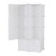 Deepened 4-layer 8-compartment Cube-shaped Wardrobe With 1 Hanging Rod, Plastic And Steel Wire, 72x47x142cm, Natural White Door, Natural White Cabinet Body, N001, Freely Assembled, DIY Style.