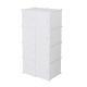 Deepened 4-layer 8-compartment Cube-shaped Wardrobe With 1 Hanging Rod, Plastic And Steel Wire, 72x47x142cm, Natural White Door, Natural White Cabinet Body, N001, Freely Assembled, DIY Style.