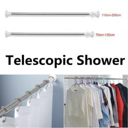 Heavy Duty Extendable Telescopic Shower Curtain Pole Rail Rod Bath Door Window