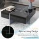 Unique Design Coffee Table With 4 Hidden Storage Compartments, Square Cocktail Table With Extendable Sliding Tabletop, UV High-gloss Design Center Table For Living Room