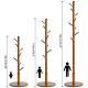 Wooden Coat Stand, Coat Rack Tree 8 Hooks, Hallway Clothes Jacket Hat Hanger