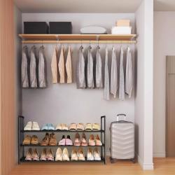 Shoe Rack 3 Tier Extendable Storage Organiser Room Hallway Tidy Space Saver UK