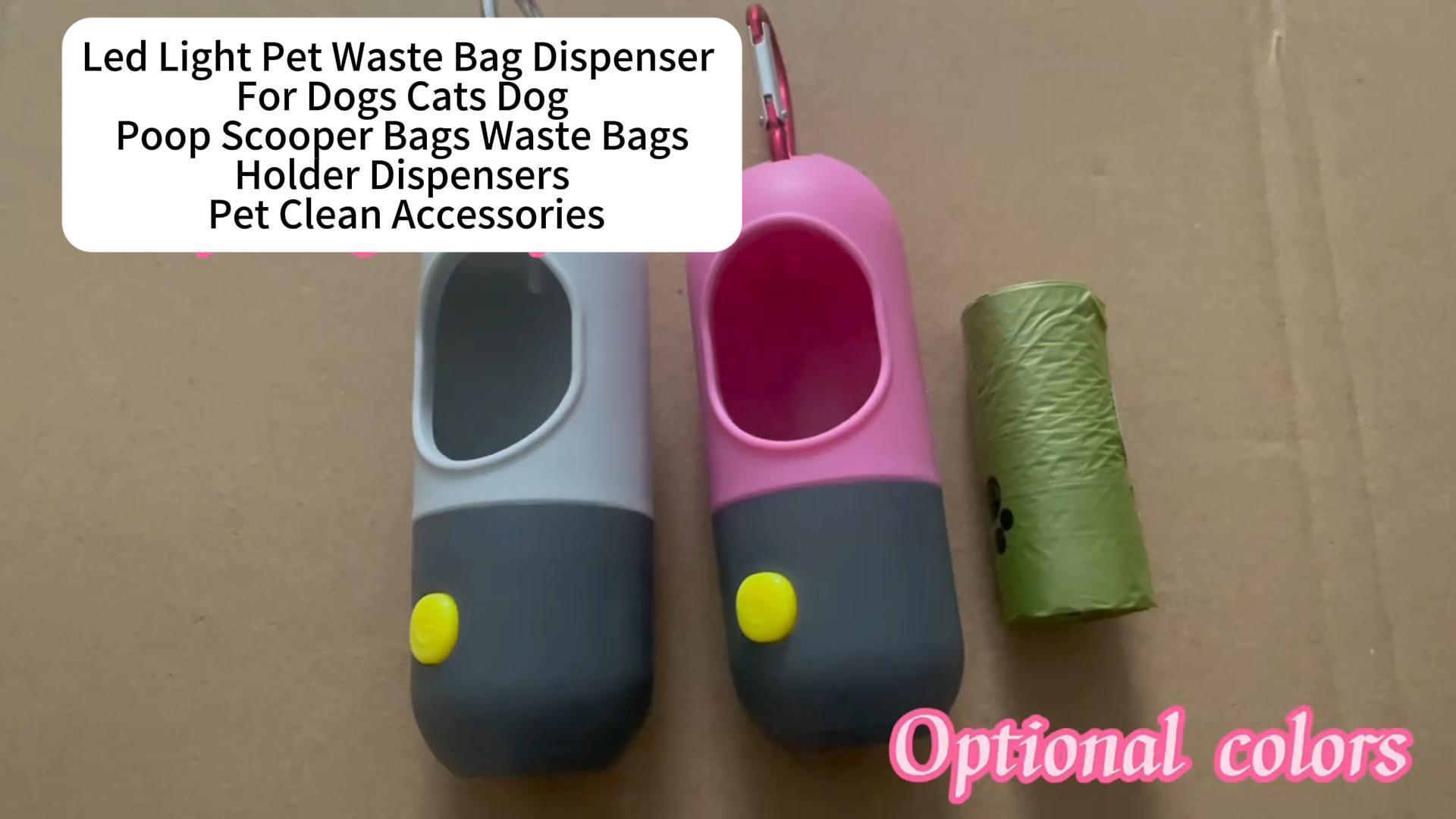 Led Light Pet Waste Bag Dispenser For Dogs Cats Dog Poop Scooper Bags Waste Bags Holder Dispensers Pet Clean Accessories