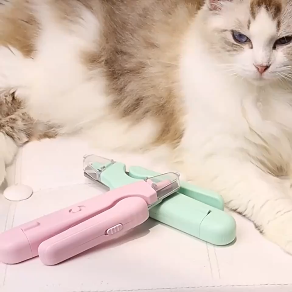2 In 1 Pet Nail Clippers With Led Light Dog Cat Special Blood Line Scissors Multifunction Animals Paw Nail Trimmer Pet Supplies