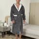 Thick Night-robe Flannel Mens Long Hooded Lace Bathrobe