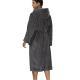 Thick Night-robe Flannel Mens Long Hooded Lace Bathrobe