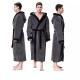 Mens Simple Colorblock Hood Patch Pocket Bathrobe