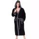 Mens Simple Colorblock Hood Patch Pocket Bathrobe