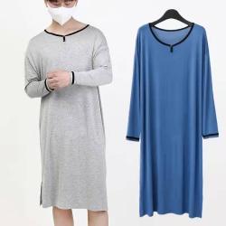 Long Below The Knee Soft Draping Bathrobe Mens Pajamas
