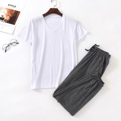 Mens Ice Silk Modal Short Sleeved Pants Set