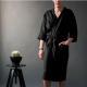 Mens And Womens Long Solid Color Linen Pajamas Robe Bathrobe