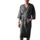 Mens And Womens Long Solid Color Linen Pajamas Robe Bathrobe