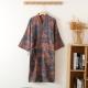 Mens Cotton Gauze Kimono Long Dress Bathrobe