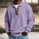 Mens Fashion Solid-Color Long-Sleeve Loose-Fit Sweatshirt