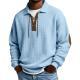 Mens Fashion Solid-Color Long-Sleeve Loose-Fit Sweatshirt
