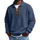 Mens Fashion Solid-Color Long-Sleeve Loose-Fit Sweatshirt