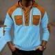 Mens Waffle-Weave Hooded Long-Sleeve Sweatshirt