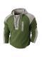Mens Drawstring Hoodie Waffle-Weave Sweatshirt