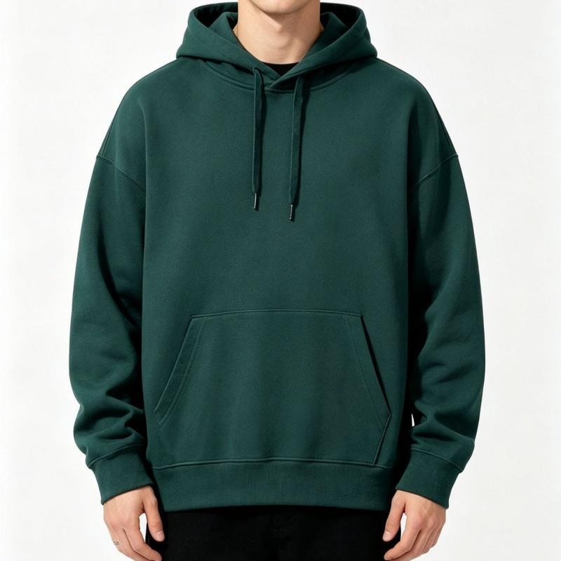 Loose-fitting Casual Plain-colored Hoodie
