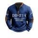 Digital-Print Christmas Cartoon Mens Crew-Neck Zip-Up FallWinter Sweatshirt