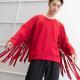 Unique Long-sleeved Crew Neck Sweatshirt With Long Tassels - A Versatile Runway Style