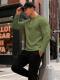 Mens Long-Sleeve Sweatshirt With Jacquard Small Plaid Pattern
