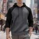 Mens Jacquard Small-check Hooded Casual Sweatshirt