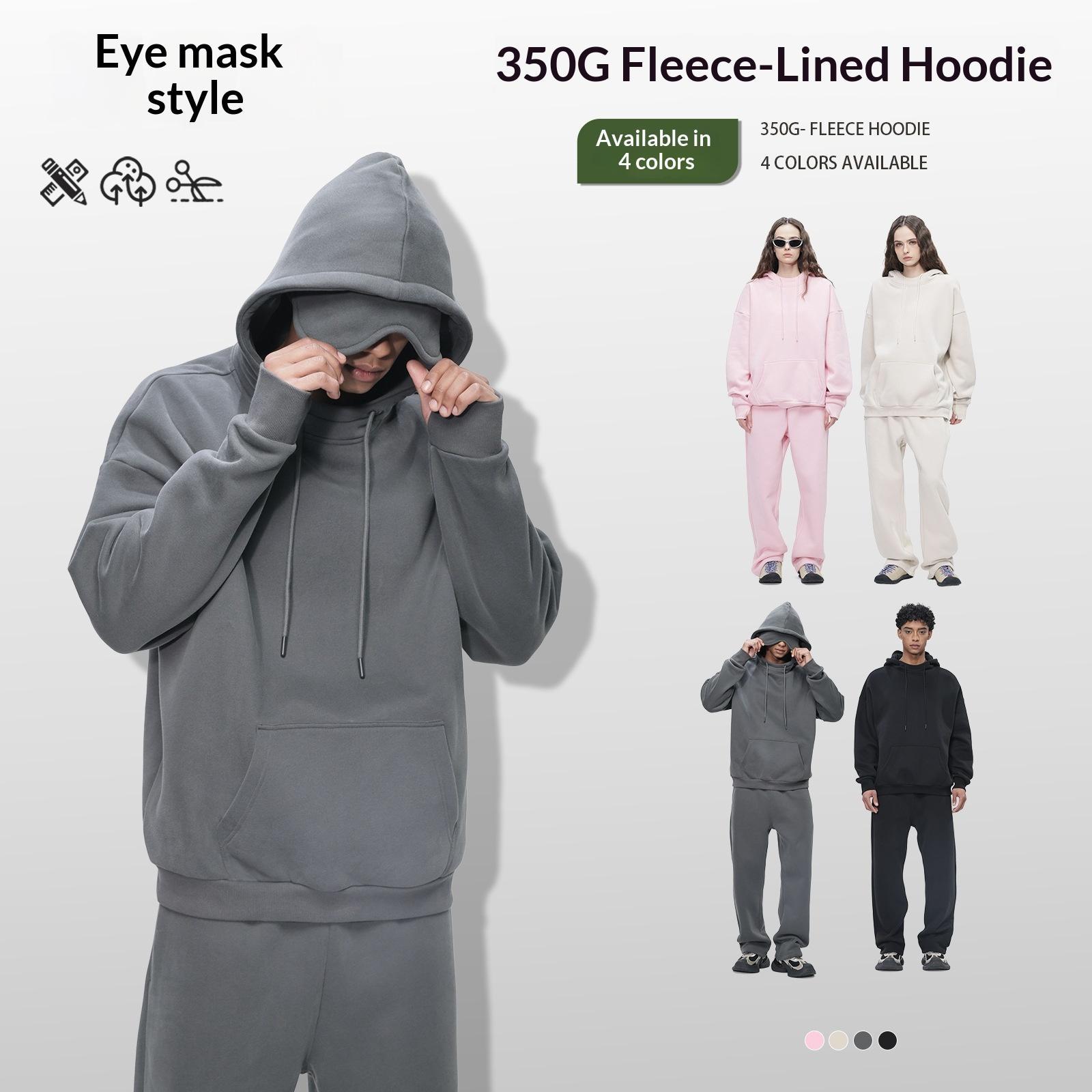 American-style Fleece-lined Thickened Heavy-weight Mens Hoodie