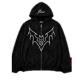 Couples Matching Hooded Zip-Up Jacket With Positioning Print