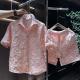 Mens Summer New Arrival Casual Set With Embossed Floral Pattern