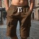 Multi-pocket Utility Five-point Shorts Sporty And Casual