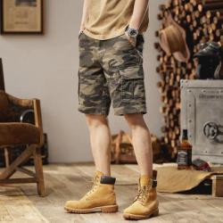 Summer American-style Retro Loose-fitting Straight-leg Camouflage Shorts