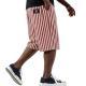 Mens Stylish Striped Casual Loose-fit Multi-pocket Shorts