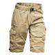 Mens Capri Pants Loose Straight-leg Mid-length Trousers