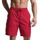 Mens Solid-Color Drawstring Loose Casual Straight-Leg Workshorts