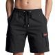 Mens Solid-Color Drawstring Loose Casual Straight-Leg Workshorts