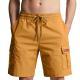 Mens Solid-Color Drawstring Loose Casual Straight-Leg Workshorts