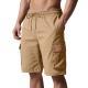 Mens Solid-Color Drawstring Loose Casual Straight-Leg Workshorts