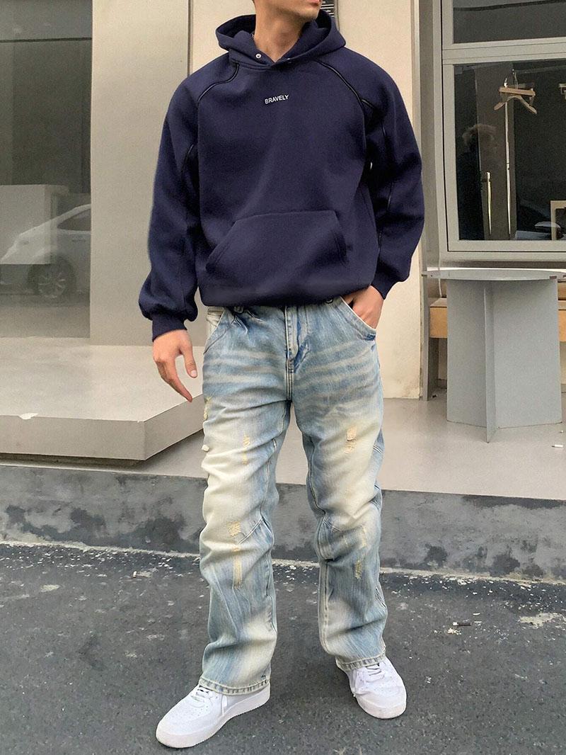 B2 - Non-elastic Small Straight-leg Pants