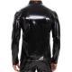 Mens Shiny Leather Long-sleeve Casual Top