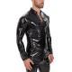 Mens Shiny Leather Long-sleeve Casual Top