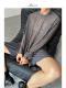 Korean Version Of Simple Hollow Pit Long Sleeve Knitted Top